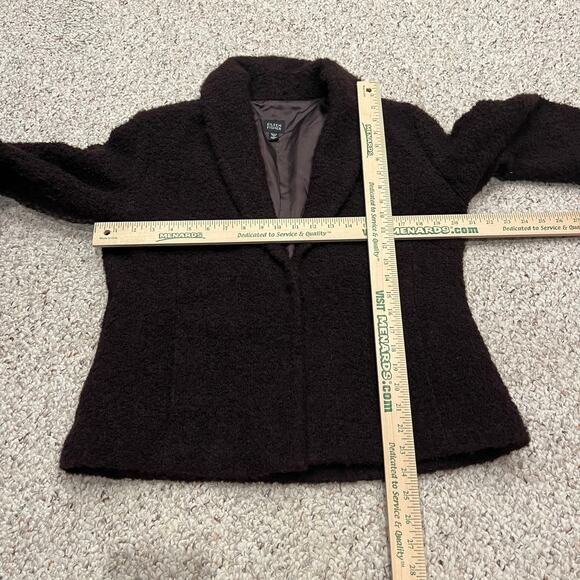 Eileen Fisher Boucle Knit Wool Jacket Sz M Brown Lagenlook Casual Prepy Career - Picture 5 of 7